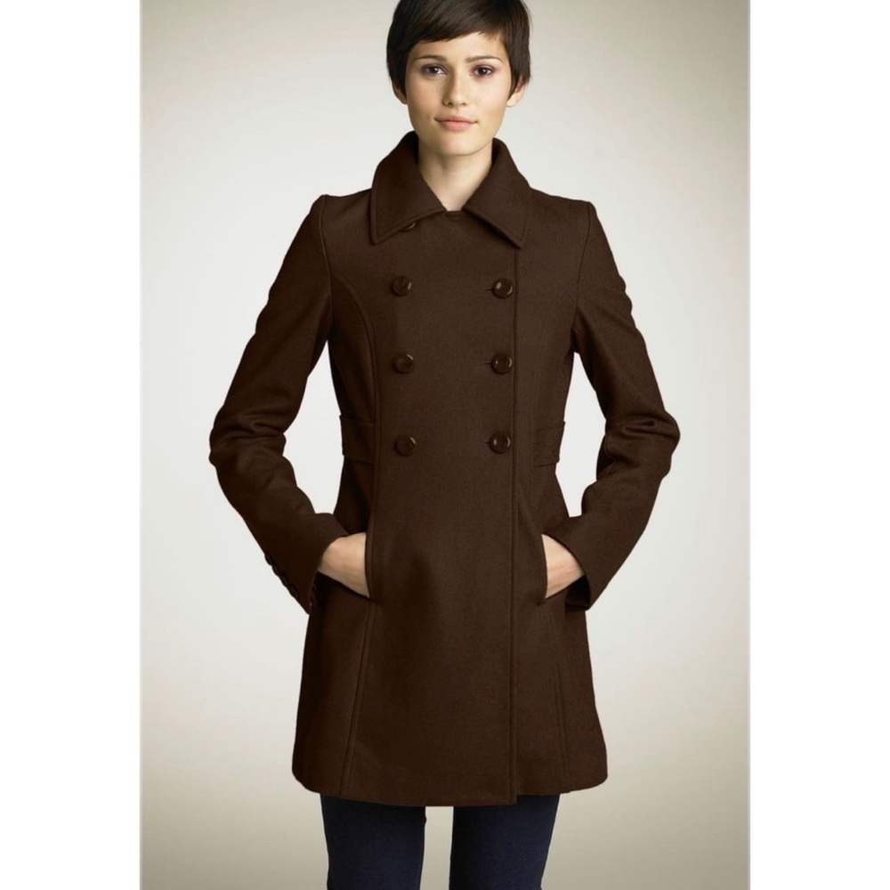 Tulle Retro Style Brown Princess Wool Coat Sz S